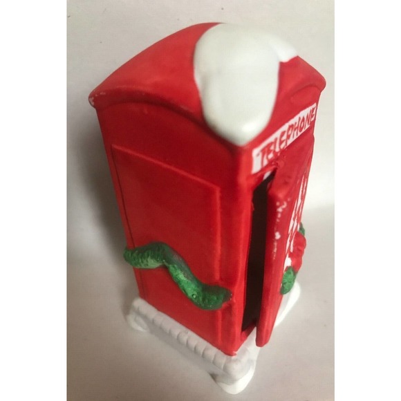 VTG-DICKENSVILLE COLLECTABLES Phone Booth-Red Nostalgic/Christmas Village 1990 - Picture 6 of 13